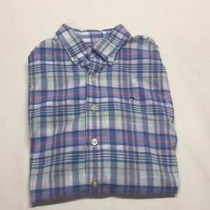 Vineyard vines whale pastel plaid shirt